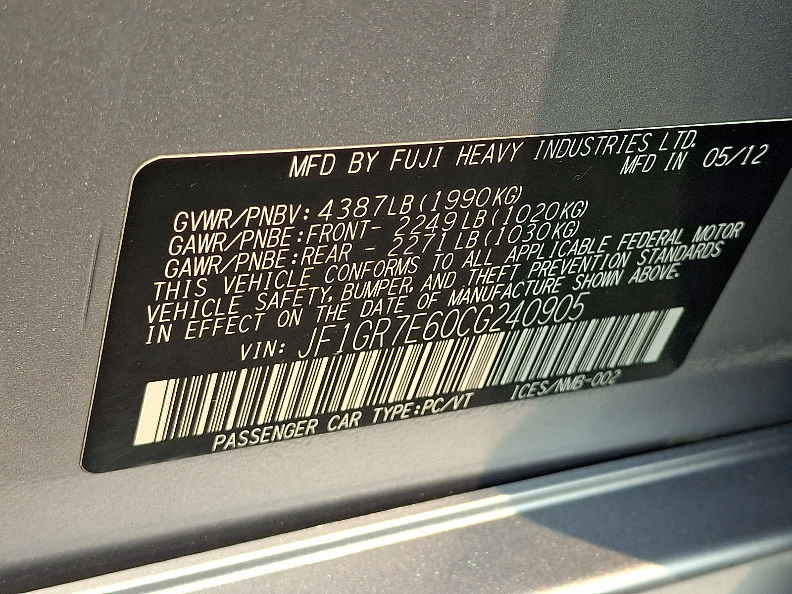 2012 Subaru Impreza WRX
