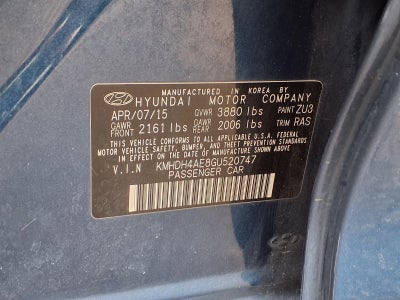 2016 Hyundai ELANTRA SE