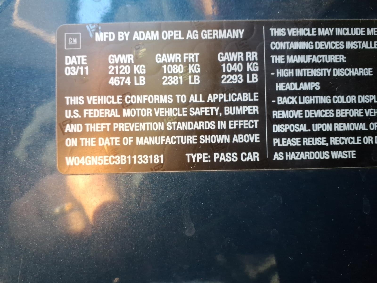 2011 Buick Regal CXL RL1